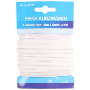 Hobby lint / elastiek wit 5 mm x 10 meter   -