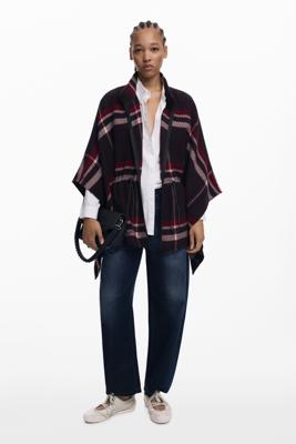 Tartanponcho - BLACK - U