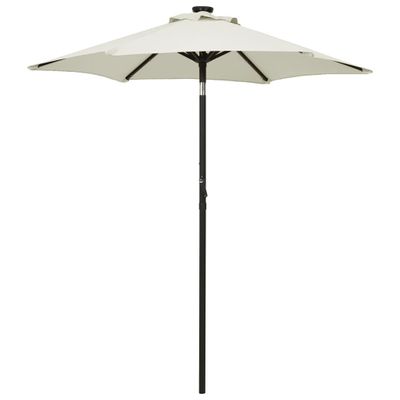 VidaXL Parasol met led-verlichting 200x211 cm aluminium zandkleurig