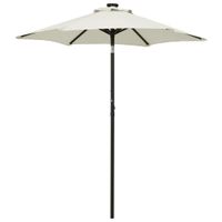 VidaXL Parasol met led-verlichting 200x211 cm aluminium zandkleurig