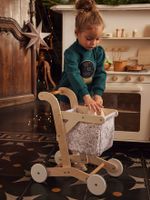 FSC¨ stoffen en houten winkelwagen beige
