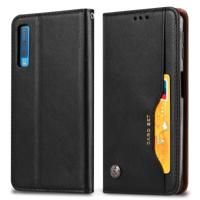 Knead huidtextuur horizontaal Flip lederen case voor Galaxy A50 met foto frame & houder & kaartsleuven & portemonnee (zwart)