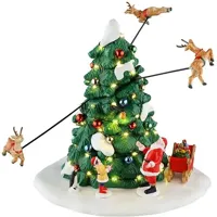 Lemax reindeer races bewegend kerstdorp tafereel Santa&apos;s Wonderland 2025