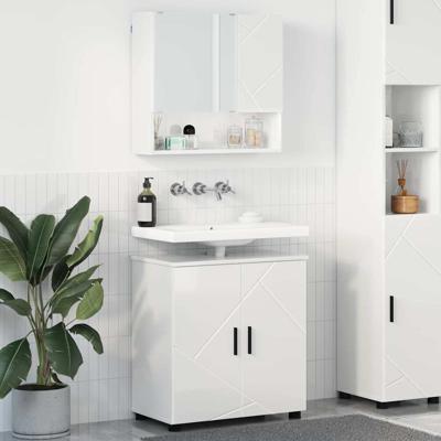 Badkamermeubelset 2 pcs Hoogglans wit 61 x 35 x 64 cm