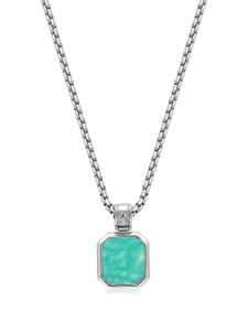 Nialaya Jewelry collier à pendentif carré en turquoise - Argent