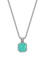 Nialaya Jewelry collier à pendentif carré en turquoise - Argent