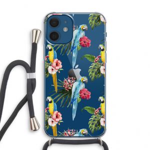Kleurrijke papegaaien: iPhone 12 mini Transparant Hoesje met koord