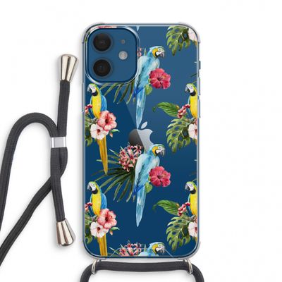 Kleurrijke papegaaien: iPhone 12 mini Transparant Hoesje met koord