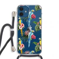 Kleurrijke papegaaien: iPhone 12 mini Transparant Hoesje met koord