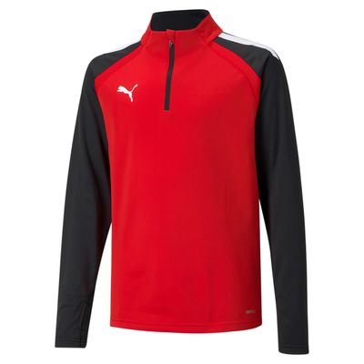 PUMA teamLIGA Trainingstrui 1/4-Zip Kids Rood Zwart