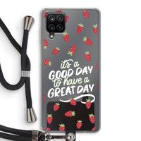 Don't forget to have a great day: Samsung Galaxy A12 Transparant Hoesje met koord