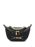 Love Moschino sac porté épaule matelassé à plaque logo - Noir