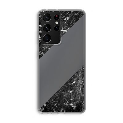 Zwart marmer: Samsung Galaxy S21 Ultra Transparant Hoesje