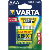 VARTA HR03 NiMH AAA oplaadbare batterij oplaadbare batterij 4 stuks - thumbnail