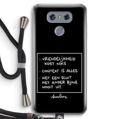 Mijn Motto's: LG G6 Transparant Hoesje met koord