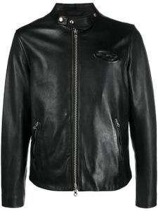 Diesel veste en peau de mouton L-Metal à fermeture zippée - Noir