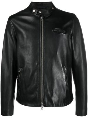 Diesel veste en peau de mouton L-Metal à fermeture zippée - Noir