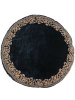 Anke Drechsel coussin rond à fleurs brodées - Bleu