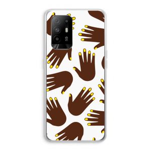 Hands dark: Oppo A94 5G Transparant Hoesje