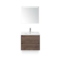 Dante Badmeubelset 60 cm - Tabacco - Keramische Wastafel Wit Enjoy - met Sence Spiegel