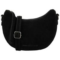 Hide & Stitches Suède Moon Bag Schoudertas Brazos Zwart