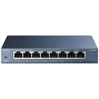 TP-Link TL-SG108 8-Port 10/100/1000Mbps Desktop Switch Switch Zwart