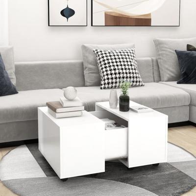 Salontafel 60x60x38 cm bewerkt hout wit