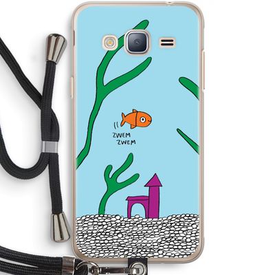 Aquarium: Samsung Galaxy J3 (2016) Transparant Hoesje met koord