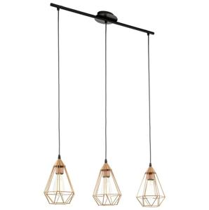 Eglo Vintage eettafel hanglampTarbes 3-lichts koper met zwart - 94195