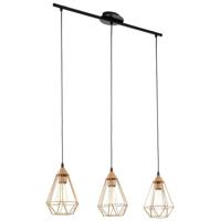 Eglo Vintage eettafel hanglampTarbes 3-lichts koper met zwart - 94195