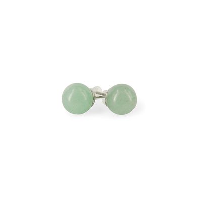 Oorstekers Aventurijn Groen Bol (8 mm)