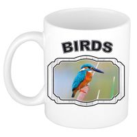 Dieren ijsvogel beker - birds/ vogels mok wit 300 ml