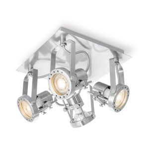 Light depot - LED opbouwspot Robo 4 lichts - 22 cm - mat staal - Outlet