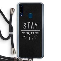 Stay true: Samsung Galaxy A20s Transparant Hoesje met koord