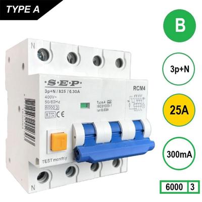 Aardlekautomaat 25A B kar 300mA 4p SEP - 4518140
