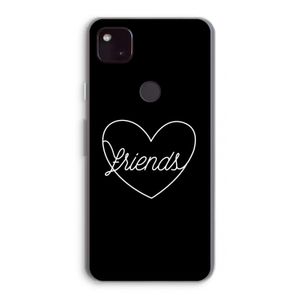 Friends heart black: Google Pixel 4a 5G Transparant Hoesje
