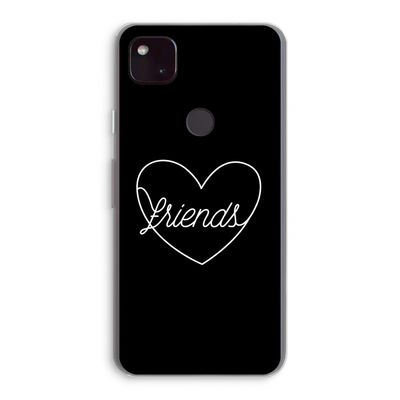 Friends heart black: Google Pixel 4a 5G Transparant Hoesje