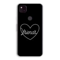 Friends heart black: Google Pixel 4a 5G Transparant Hoesje