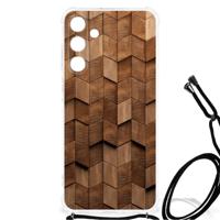 Stevig Telefoonhoesje voor Samsung Galaxy A25 Wooden Cubes - thumbnail