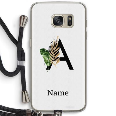 Charcoal Flora: Samsung Galaxy S7 Transparant Hoesje met koord