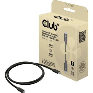 club3D Thunderbolt-kabel Thunderbolt (USB-C) stekker 1 m Zwart CAC-2501