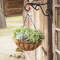 Metalen hanging basket / plantenbak zwart met ketting 35 cm - hangende bloemen - Plantenbakken - thumbnail