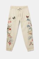 Lange gebloemde cargobroek - BROWN - XS