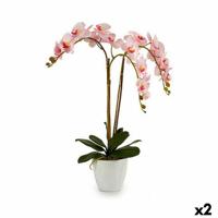 Decoratieve plant Ibergarden A18124-71-3WH Plastic Orchidee 40 x 77 x 35 cm (2 Stuks)