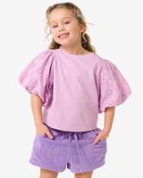 HEMA Kinder T-shirt jersey geborduurd paars (paars)