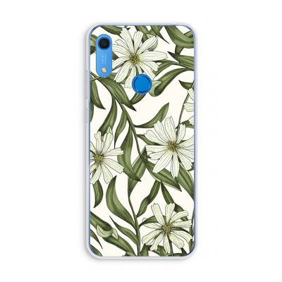 Wit bloemenpatroon: Huawei Y6s Transparant Hoesje