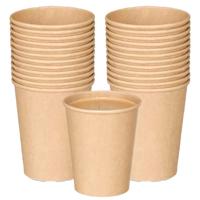 Kinvara papieren koffiebeker/drinkbeker - 48x stuks - 240 ml - gerecycled kraft papier