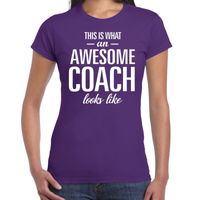 Awesome coach cadeau t-shirt paars dames 2XL  -