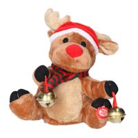 Rendier pop - met beweging en geluid - 18 cm - dansen en zingen - kerstfiguur Rendier pop - met beweging en geluid - 18 cm - dansen en zingen - kerstfiguur