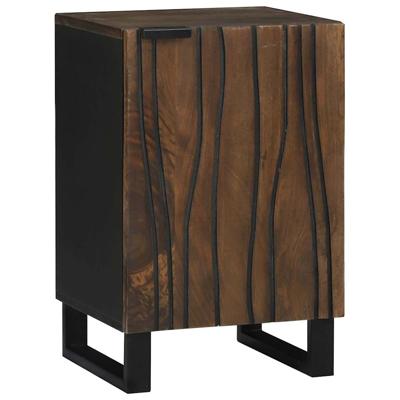 Badkamerkast Bruin en zwart 38 x 33.5 x 58 cm Massief mangohout